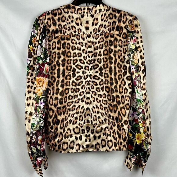 Generation Love New York Kenzie Printed Wrap Long Sleeve Blouse XS - Picture 4 of 10